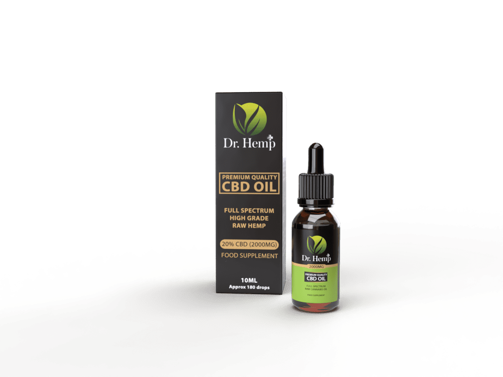 2000mg bottle with box-Dr Hemp with box Transparent Background